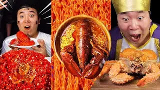 ASMR MUKBANG | fire noodle, spicy seafood octopus, King Crab Funny Eating! Collection