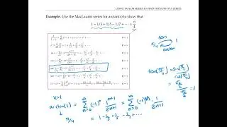 Using Taylor Series to Find the Sum of a Series