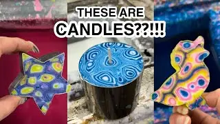 making CRAZY candles!! || reusing leftover wax