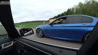 575 BMW M5 F10 vs Alpha 9 Mercedes E63 S AMG 4-Matic x 3 races [4k Wideangle]