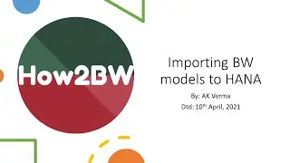 Import BW models to HANA