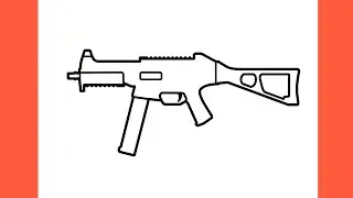 How to draw UMP45 submachine gun from PUBG easy / drawing UMP9 / HK UMP step by step