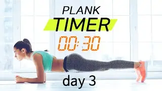 Plank Timer💙 day 3 - 30 days challenge with music ( 30 sec ) | 플랭크 3일차