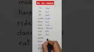 Verbs in their past tense | verbs in english grammar 