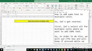 Excel: add same text to multiple cells