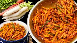 सिर्फ १५ मिनट में मूली गाजर का अचार बिना घूप में सुखाये | Mooli ka achar | Gajar Mooli Achar Kabita