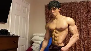 20 years old young bodybuilder showing his pumped muscle | flexing | muscle worship