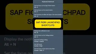 How to Use SAP S4 HANA Fiori Shortcuts for Quick Navigation