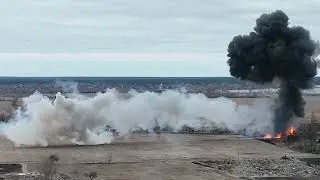 Сбили вертолет. Очень красиво.