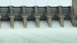 Amazing Spillways Opening of Large Dam