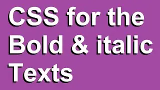 CSS for bold & italic texts