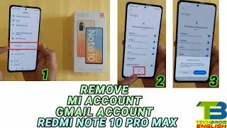 Remove Gmail & Mi Account in Redmi Note 10 pro max Note 10 | Remove Mi & Google Account Redmi Mobile