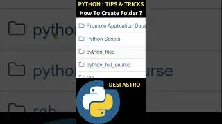 PYTHON: HOW TO CREATE FOLDER USING PYTHON 