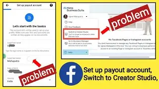 Set up payout account & Switch to Creator Studio problem | facebook stars monetization setup problem