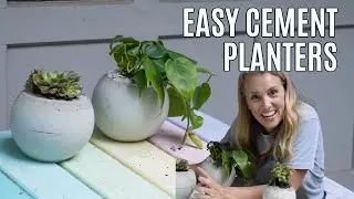 Easy DIY Cement Orb Planters