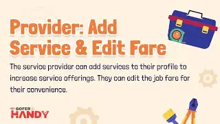 Provider: Add Service & Edit Fare - GoferHandy