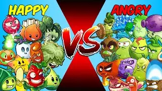 Team HAPPY vs ANGRY - Who Will Win? - PvZ 2 Plant vs Plant Battlez