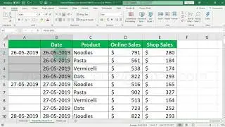 how to fill blank rows between data in excel using if formula