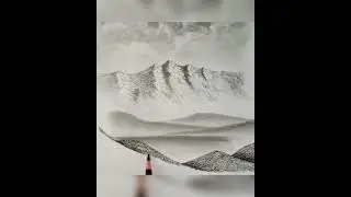 Landscape scenery drawing by pencil// 