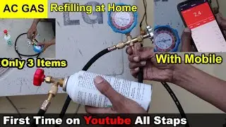 how to refill Split AC gas at home, car ac gas refilling, R22, R134 ac gas charging, Top-up in AC