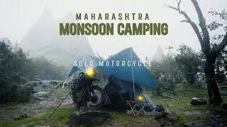 Solo Camping in heavy rain | Maharashtra monsoon camping | Himalayan 411 #monsoon