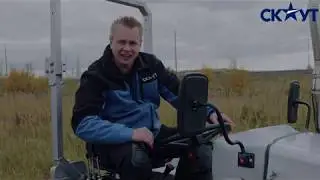 Тест трактора Скаут Т-25 с фронтальным погрузчиком