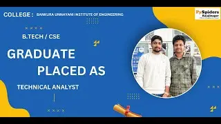 B.tech  (CSE) Graduate Placement Story From PySpiders Rajajinagar | As a   TECHNICAL ANALYST