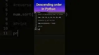 Sorting list in Descending order using Python #python #programming