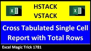 HSTACK and VSTACK Functions: Create Cross Tabulated Report With Total Rows. Excel Magic Trick 1781