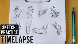 Hands And Feets | Sketch/Drawing Practice | Timelapse