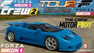 BUGATTI EB110 SUPER SPORT | Top Speed in Forza Horizon 5,4,3, The Crew 2,Motorfest, TDU2, Asphalt 9.