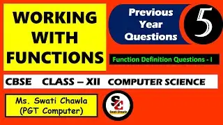 IMP QUES (PART-1) FUNCTION DEFINITION  | CBSE CLASS - XII |COMPUTER SCIENCE WITH PYTHON