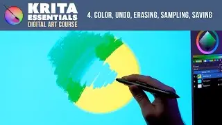 Krita Tutorial for Beginners - Color Selector, Undo, Erasing, Sampling, Saving (Lesson 4) 🎨