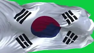 🚩South Korea Flag Waving | GREEN SCREEN & CHROMA MATTE🚩