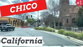 Driving Around Chico Downtown, Chico California, State University, Driving Touring Video