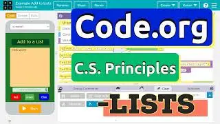 Code.org Add Items to a List | Individually or Mixed Between | C.S. Principles Example with Code