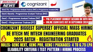 Cognizant Superset Mass Hiring Announced 2025 | Registration Started | Exam in Sept GenC Role Hiring