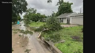 What caused the widespread damage in Houston?