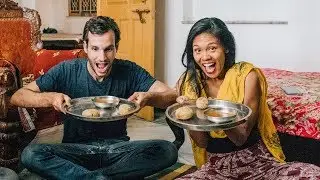 American tries HOMECOOKED Indian food for the first time.