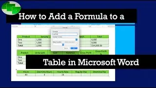 How to Add a Formula to a Table in Microsoft Word
