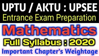 UPTU entrance exam Preparation 2021 || B.Tech || Mathematics || UPTU 2021 || UPSEE 2021