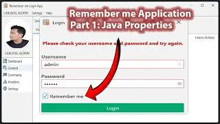 Login Remember me Application - Part #1: Java Properties | Java SWING , MySQL  | FREE SOURCE CODE