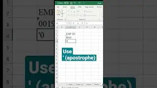 How to keep Leading Zeros in Excel #excel #shortfeed #shorts