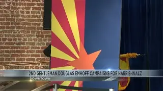 Second Gentleman Doug Emhoff speaking to supporters in Tucson