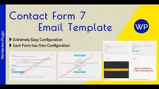 Contact Form 7 Email Template - email Template Configuration for Admin and Autoresponder By mgscoder