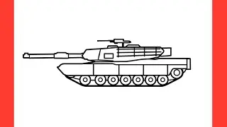 How to draw a M1 ABRAMS tank Step by step / drawing American tank m1a1 abrams easy