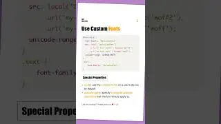Use Custom Web Fonts #font #css #frontend