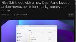 Files 3.6 is out with a new Dual Pane layout, action menu, per-folder backgrounds, and more