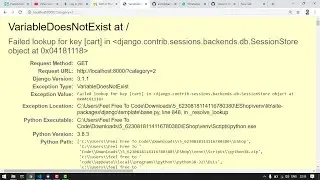 Django Error | VariableDoesNotExist at /Failed lookup for key [cart]