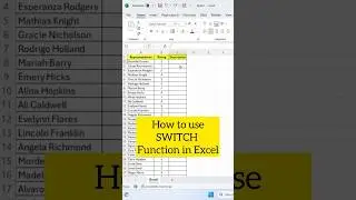 How to use switch function in Excel | 